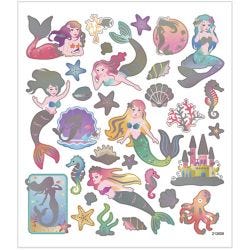 Stickers, zeemeerminnen, vel 15x16,5 cm, 1 vel