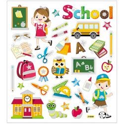 Stickers, school, vel 15x16,5 cm, 1 vel