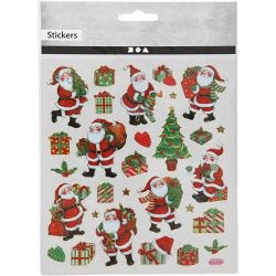 Stickers, klassieke kerstfiguren, 15x16,5 cm, 1 vel