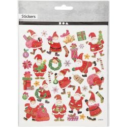 Stickers, vrolijke kerstman, vel 15x16,5 cm, 1 vel