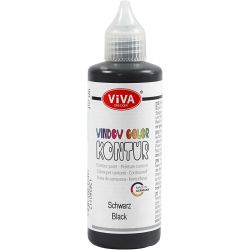 Window Color Contour, zwart, 90 ml/ 1 fles