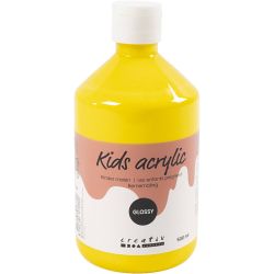 Acrylverf Glossy, primair geel, 500 ml/ 1 fles