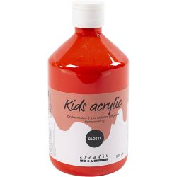 Acrylverf Glossy, rood, 500 ml/ 1 fles
