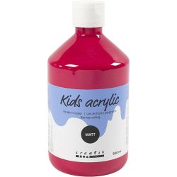 Acrylverf Mat, primair rood, 500 ml/ 1 fles