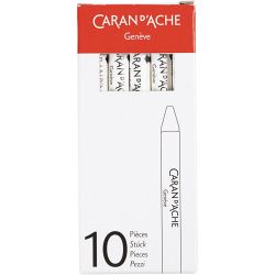 CARAN D’ACHE Neocolor I, L: 10 cm, dikte 8,5 mm, white (001), 10 stuk/ 1 doos