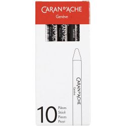 CARAN D’ACHE Neocolor I, L: 10 cm, dikte 8,5 mm, black (009), 10 stuk/ 1 doos
