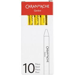 CARAN D’ACHE Neocolor I, L: 10 cm, dikte 8,5 mm, yellow (010), 10 stuk/ 1 doos