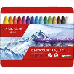 CARAN D’ACHE Neocolor II, L: 10 cm, dikte 8,5 mm, diverse kleuren, 15 stuk/ 1 doos