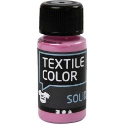 Textielkleur, dekkend, roze, 50 ml/ 1 fles