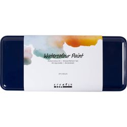 Aquarelset, afm 12x30 mm, diverse kleuren, 24 kleur/ 1 doos