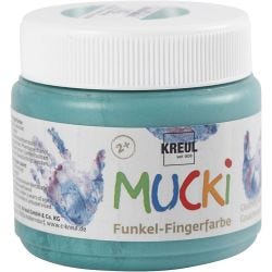 Mucki Vingerverf, groen metallic, 150 ml/ 1 Doosje