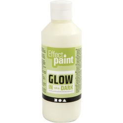 Glow in the Dark, fluorescerende geel, 250 ml/ 1 fles