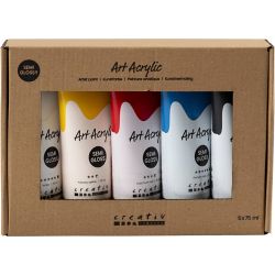 Acryl Verf, Color School, semi-glanzend, diverse kleuren, 5x75 ml/ 1 doos