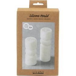 Siliconen Vorm, Geribbelde cilinder met boog, H: 11+14 cm, d 4+4 cm, 2 stuk/ 1 doos