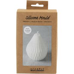 Siliconen Vorm, Geribbelde druppelvorm, H: 8 cm, d 7 cm, 1 stuk/ 1 doos