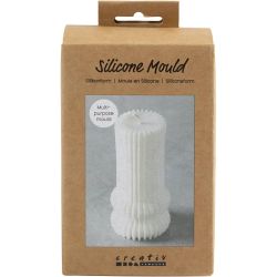 Siliconen Vorm, Geribbelde cilinder met bogen, H: 12,5 cm, d 6 cm, 1 stuk/ 1 doos