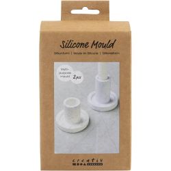 Siliconen vormen, Kandelaar, H: 6,5+7,5 cm, d 7,3 cm, 2 stuk/ 1 doos
