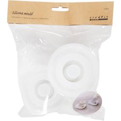 Siliconen vormen, Kandelaar, H: 5,8+7,5 cm, d 7,5 cm, B: 2-2,5 cm, mat transparant, 2 stuk/ 1 doos