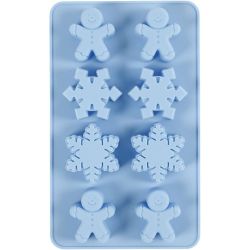 Siliconen vormen, ijskristallen en cookieman, H: 2,5 cm, L: 3 cm, B: 4,5 cm, 12,5 ml, 1 stuk