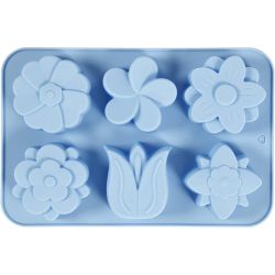 Siliconen vormen, bloemen, H: 2,6 cm, L: 6 cm, B: 7,5 cm, 75 ml, 1 stuk