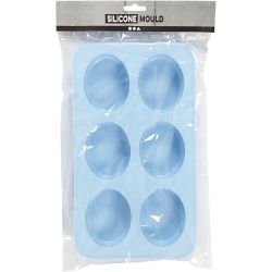 Siliconen vormen, H: 2,4 cm, L: 7,7 cm, B: 6 cm, 6x100 ml, 1 stuk