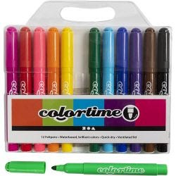 Colortime stiften, lijndikte 5 mm, standaardkleuren, 12 stuk/ 1 doos