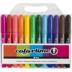 Colortime stiften, lijndikte 5 mm, standaardkleuren, 12 stuk/ 1 doos