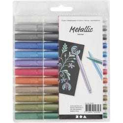 Metallic marker, lijndikte 2-4 mm, metallic kleuren, 12 stuk/ 1 doos