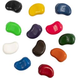 Krijtjes, Bonen, L: 25 mm, dikte 15 mm, diverse kleuren, 12stuk/ 1 doos
