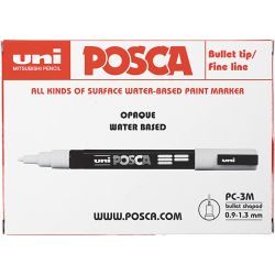 Posca Marker, afm PC-3M, lijndikte 0,9-1,3 mm, diverse kleuren, 12 stuk/ 1 doos