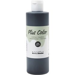 Plus Color Acrylverf, zwart, 250 ml/ 1 fles