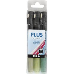 Plus Color Marker, L: 14,5 cm, lijndikte 1-2 mm, donkergroen, eucalyptus, leaf green, 5,5 ml, 3 stuk/ 1 doos