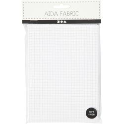 Aida, afm 50x50 cm, 35 vierkanten per 10 cm, wit, 1 stuk