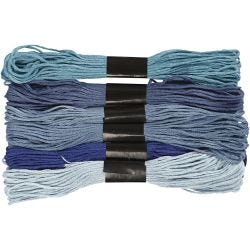 Borduurgaren, dikte 1 mm, blauw harmonie, 6 bol/ 1 doos