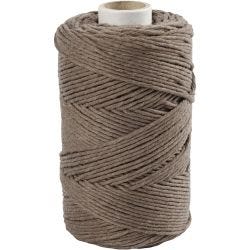 Macramé Koord, L: 198 M, d 2 mm, lichtbruin, 330 gr/ 1 rol