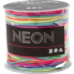 Macramé koord, dikte 1 mm, neon kleuren, 28 m/ 1 rol