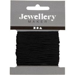 Macramé Koord, dikte 1 mm, zwart, 10 m/ 1 rol
