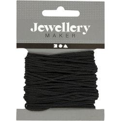 Macramé Koord, dikte 2 mm, zwart, 8 m/ 1 rol