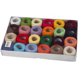 Mercerised Katoengaren, diverse kleuren, 24x20 gr/ 1 doos