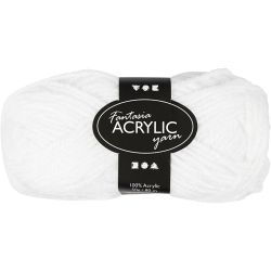 Fantasia acrylgaren, L: 80 M, wit, 50 gr/ 1 bol
