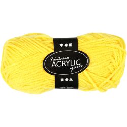 Fantasia acrylgaren, L: 80 M, geel, 50 gr/ 1 bol
