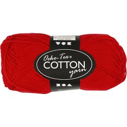Katoengaren, afm 8/4, L: 170 M, donkerrood, 50 gr/ 1 bol