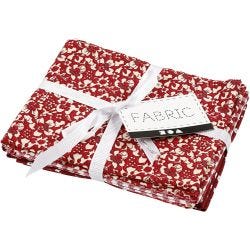 Patchwork stof, afm 45x55 cm, 100 gr, rood, 4 stuk/ 1 bol