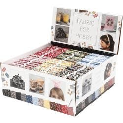 Patchwork stof, afm 45x55 cm, 100 gr, diverse kleuren, 48 bol/ 1 doos