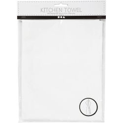 Theedoeken, afm 50x70 cm, 180 gr, wit, 1 stuk