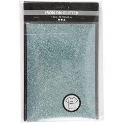 Opstrijkfolie, vel 148x210 mm, glitter, diverse kleuren, 6 vel/ 1 doos