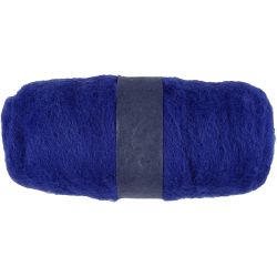 Gekaarde Wol, koningsblauw, 100 gr/ 1 bol