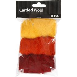 Gekaarde Wol, geel/terracotta harmonie, 3x10 gr/ 1 doos
