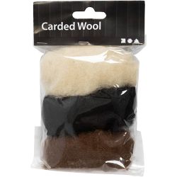 Gekaarde Wol, diverse kleuren, 3x10 gr/ 1 doos