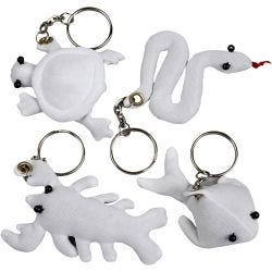Figuren van textiel met sleutelhanger